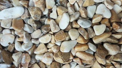Brown and White Pebbles Texture — Natural Rock Background for Garden Paths and Landscaping Projects