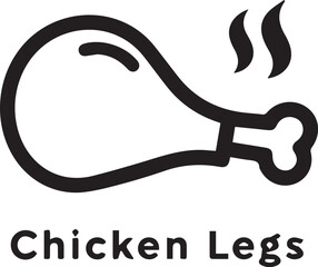 vector illustration of an abstract logo Steaming Chicken Leg Icon Design