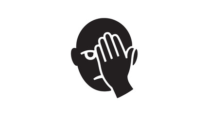 Obraz premium Facepalm glyph icon a gesture of frustration or embarrassment isolated vector illustration for web design