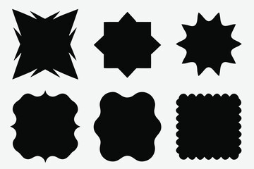 Vector Design Shapes Collection, Black Geometric Icons