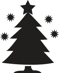 christmas tree vector in a black design