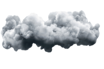 Isolated fluffy white cloud formation against a stark transparent background design element