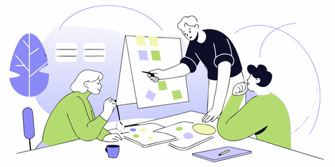 Brainstorming Session: Collaborative Teamwork for Project Planning and Agile Development in a Modern Office Environment Featuring Diverse Professionals and Creative Problem-Solving