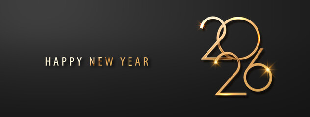 2026 Happy New Year Background Design. Christmas Holiday poster or wallpaper design.