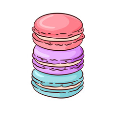 Macaron Stack Vector Illustration – Colorful French Dessert Clipart
