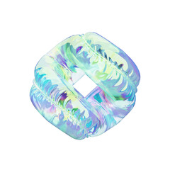 Chrome 3D Abstract Shape PNG Template