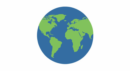 Fototapeta premium Vibrant blue and green stylized globe representing global connection and international business opportunities, perfect for modern corporate and educational themes.