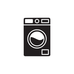 Vector art of front load washing machine icon symbol of laundry, household appliance, and cleanliness vector illustration of a modern washing machine for clothes