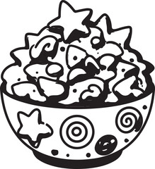 Bowl of star shaped snacks stars food