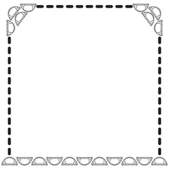 Food Border Design black and white frame 