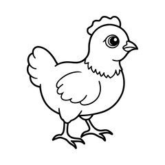 Vector illustration of a chicken on transparent background