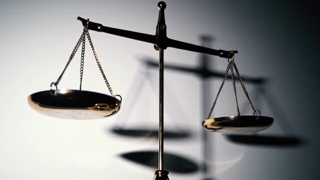 Golden Scales of Justice Symbolizing Law, Balance, and Fairness.