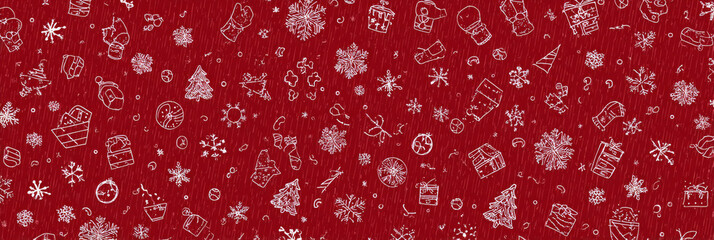 Festive Christmas pattern with snowflakes ornaments and gifts a seamless vector design for holiday backgrounds and wrapping paper