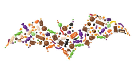 Dynamic Bat Made of Halloween Candy