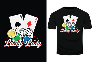 Lucky Lady Poker Player Gambling Casino Gambler Svg Design