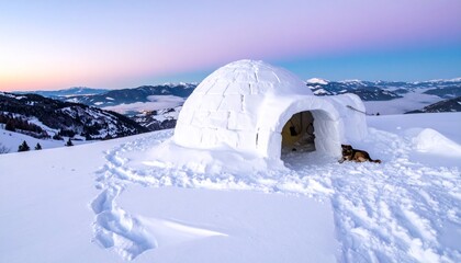 Beautiful Handmade Igloo in Deep Mountain Snow