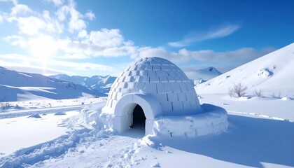 Snow House in Wild Winter Wilderness