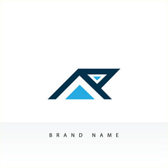 Modern Geometric AP letter Monogram Logo Mark
