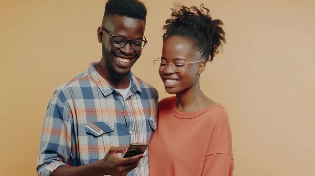A pair of people, likely romantic partners, stand side by side