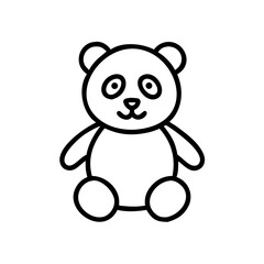 Fototapeta premium Cartoon panda icon in minimal line drawing style 