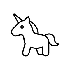 Obraz premium Simple line drawing of a unicorn icon in black and white 