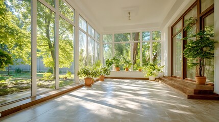 modern sunroom with beautiful architectural structure and amazing interior designs