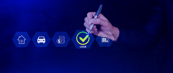 Loan, Financial loan agreement concept, investment and finance concept, fundraising, Personal Loan Assessment and Loans concept. Financial loan agreement