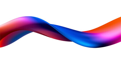 Vibrant Multicolor Ribbon Wave with Gradient Transitions of Red, Orange, Pink, Purple, and Blue Flowing Smoothly Across a White Background in a Dynamic Abstract Composition