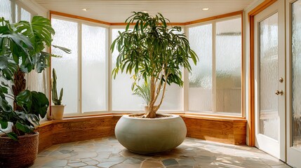 modern sunroom with beautiful architectural structure and amazing interior designs