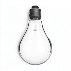 3D light bulb shines, isolated on white background, vector illustration 