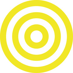 Yellow Archery Target Icon – Bullseye Shooting Target Vector Illustration