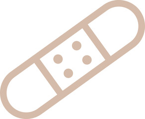 Beige Bandage Icon – Medical Plaster Vector Illustration in Original Skin Tone Color