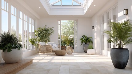 modern sunroom with beautiful architectural structure and amazing interior designs