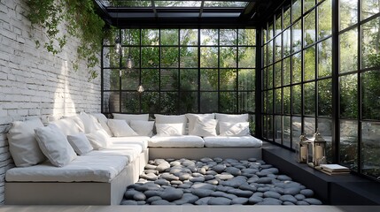 modern sunroom with beautiful architectural structure and amazing interior designs