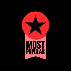 Most Popular Label icon isolated on black background