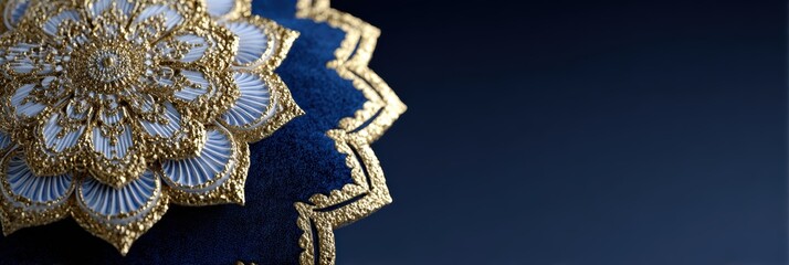 Fototapeta premium luxury diwali card design, elegant diwali postcard template with gold foil accents, mandala patterns, and metallic effects against a navy background for a luxury brand aesthetic