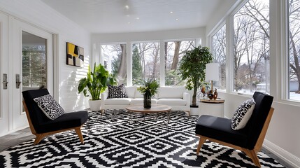 modern sunroom with beautiful architectural structure and amazing interior designs