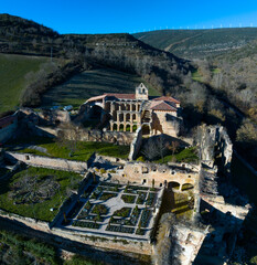 Ruins of the Monastery of Santa Mar&iacute;a de Rioseco in the Manzanedo Valley, in the Las Merindades region of the province of Burgos, Castile and Le&oacute;n, Spain, Europe