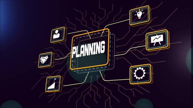 Corporate planning and development framework, showing the essential steps for successful project implementation and management.
