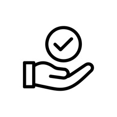 Vector art of hand holding check mark icon for web design © NAHIN