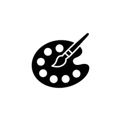 Vector art of paint palette with brush icon for creativity