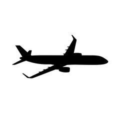Vector art of airplane silhouette, a modern commercial airliner