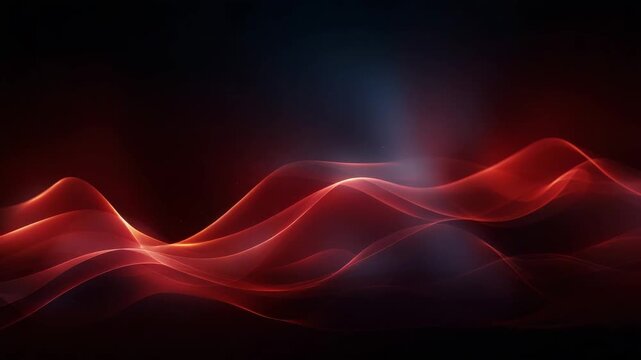 Flowing orange and red wave motion in dark space