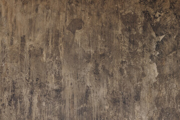 Grunge brown concrete wall with rough texture and stains. Industrial aged surface background for design, poster or presentation. Concepts: construction, decay, texture, vintage. 