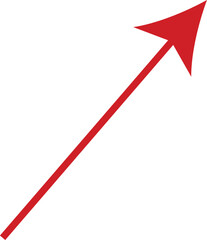 Red Upward Arrow on Transparent Background.