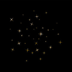 Confetti explosion. Golden serpentine ribbons frame design