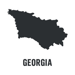 Obraz premium Georgia Detailed Vector Map on Transparent Backdrop Outline Boundary Territories