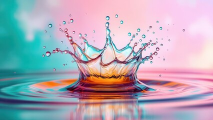 Crown splash water drop colorful dynamic abstract art photography