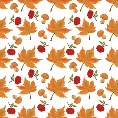 Fototapeta premium Autumn leaves pattern, season
