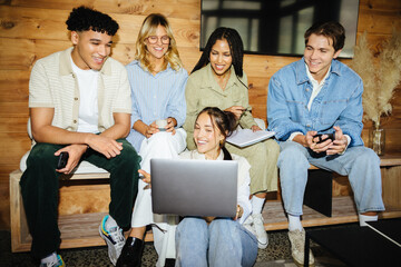 Creative gen Z team planning content for startup brand